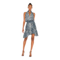 A.L.C. Cody Silk Leopard-Print Smocked Blue Leopard Dress Sz 0 $495