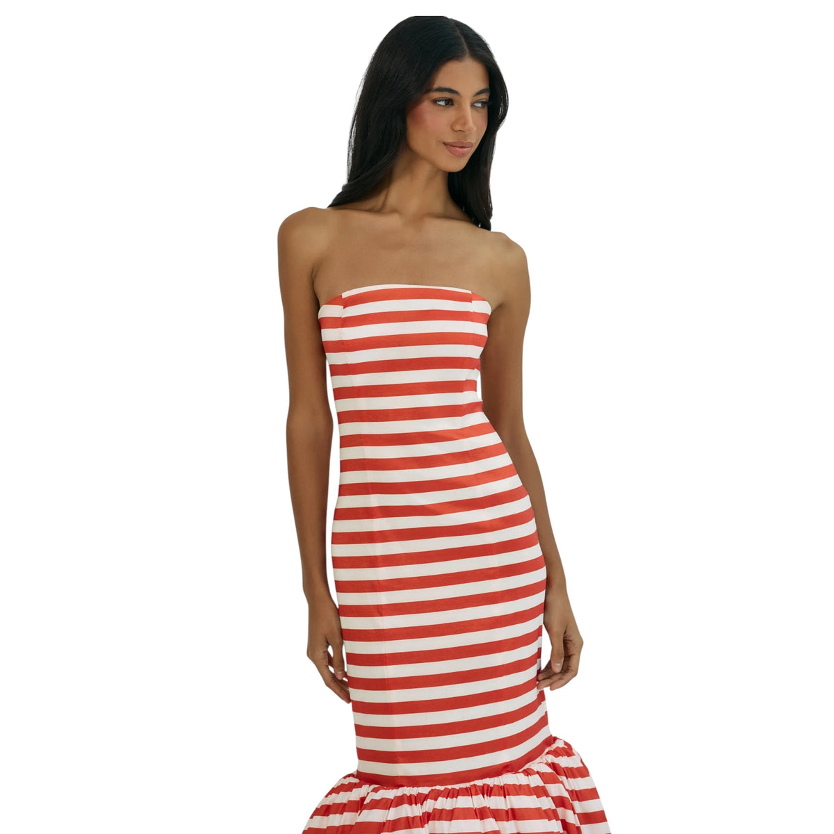 Hutch Olina Strapless Trumpet Gown – Ivory/Orange Size 0