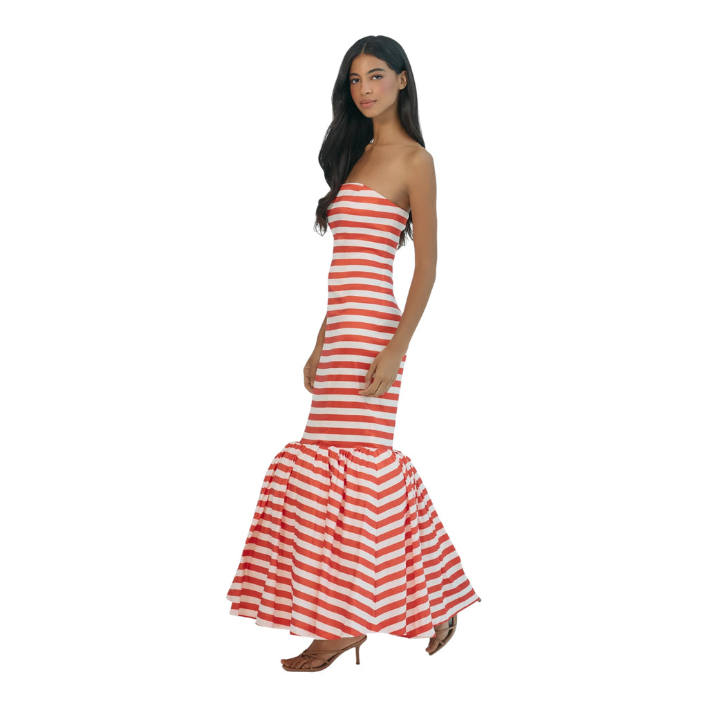 Hutch Olina Strapless Trumpet Gown – Ivory/Orange Size 0
