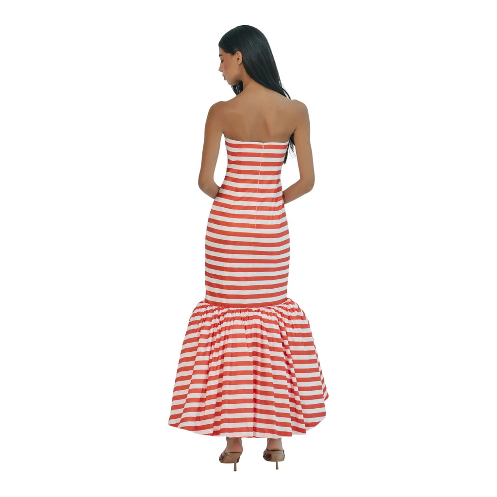 Hutch Olina Strapless Trumpet Gown – Ivory/Orange Size 0
