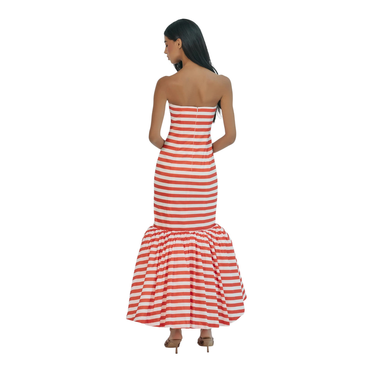 Hutch Olina Strapless Trumpet Gown – Ivory/Orange Size 0