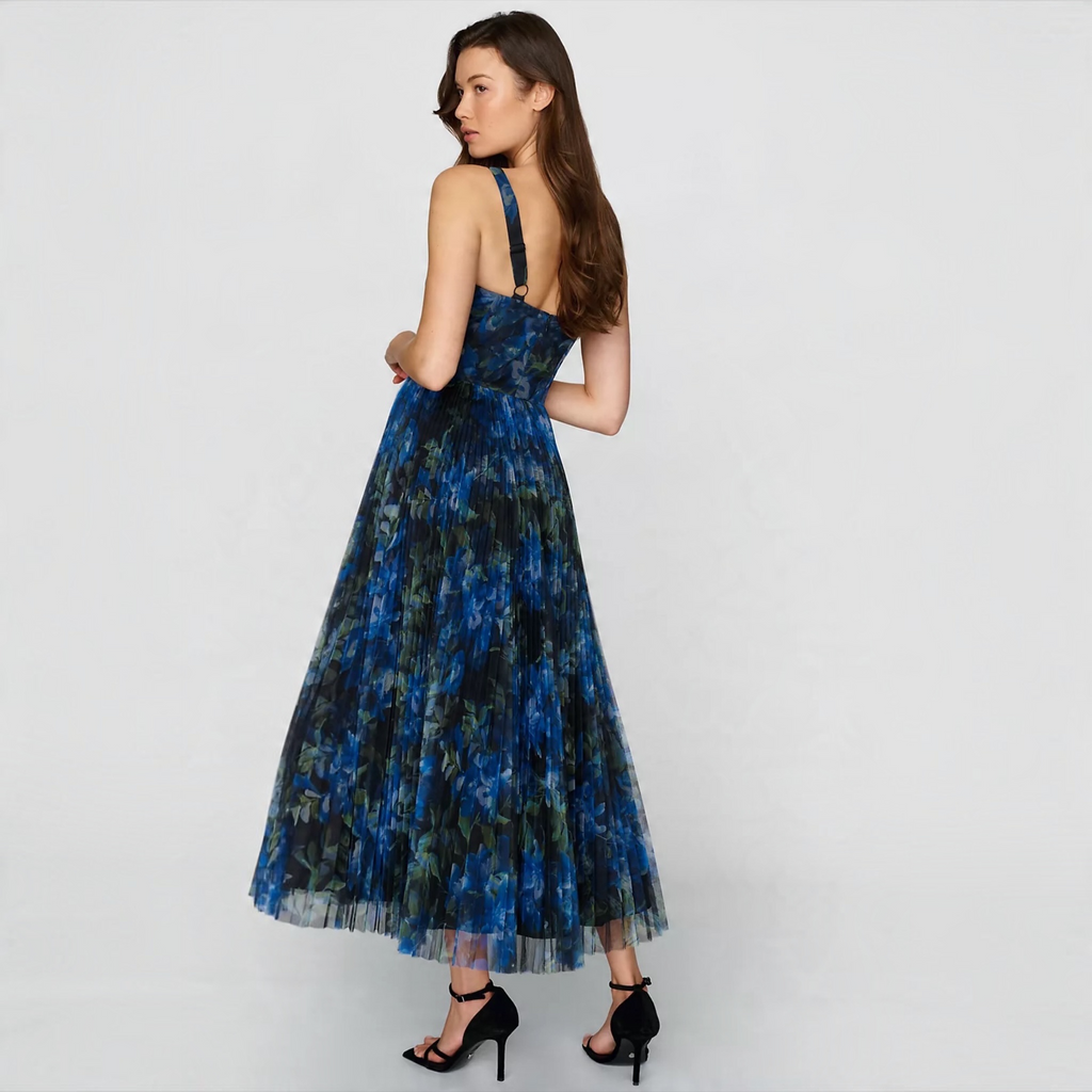 Hutch Elsie Blue Floral Sweetheart Maxi Gown – Size 2