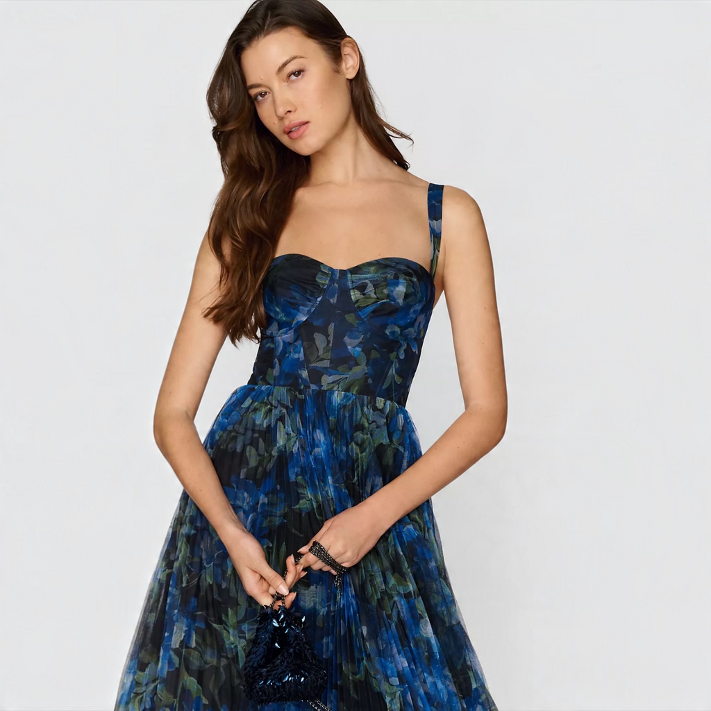 Hutch Elsie Blue Floral Sweetheart Maxi Gown – Size 2
