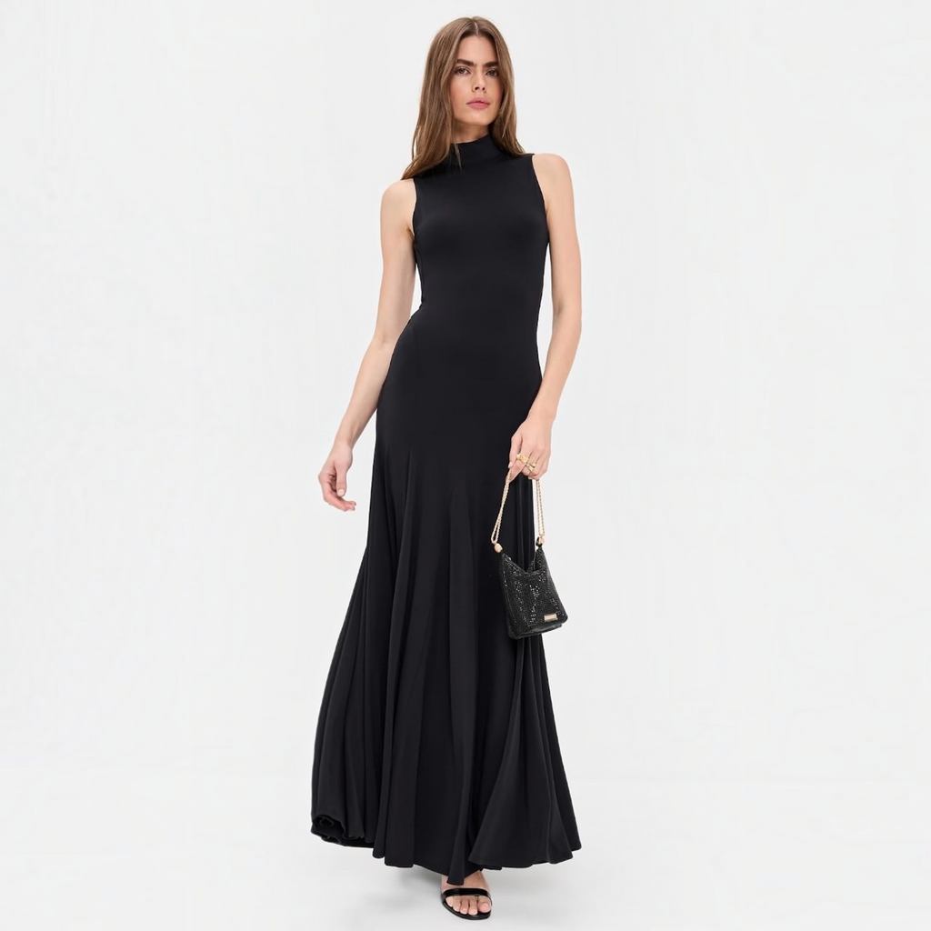 Alice + Olivia Augusta Open Back Sleeveless Maxi Dress Black Size 8