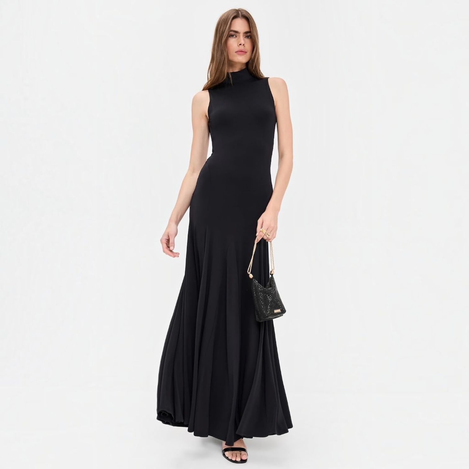 Alice + Olivia Augusta Open Back Sleeveless Maxi Dress Black Size 8