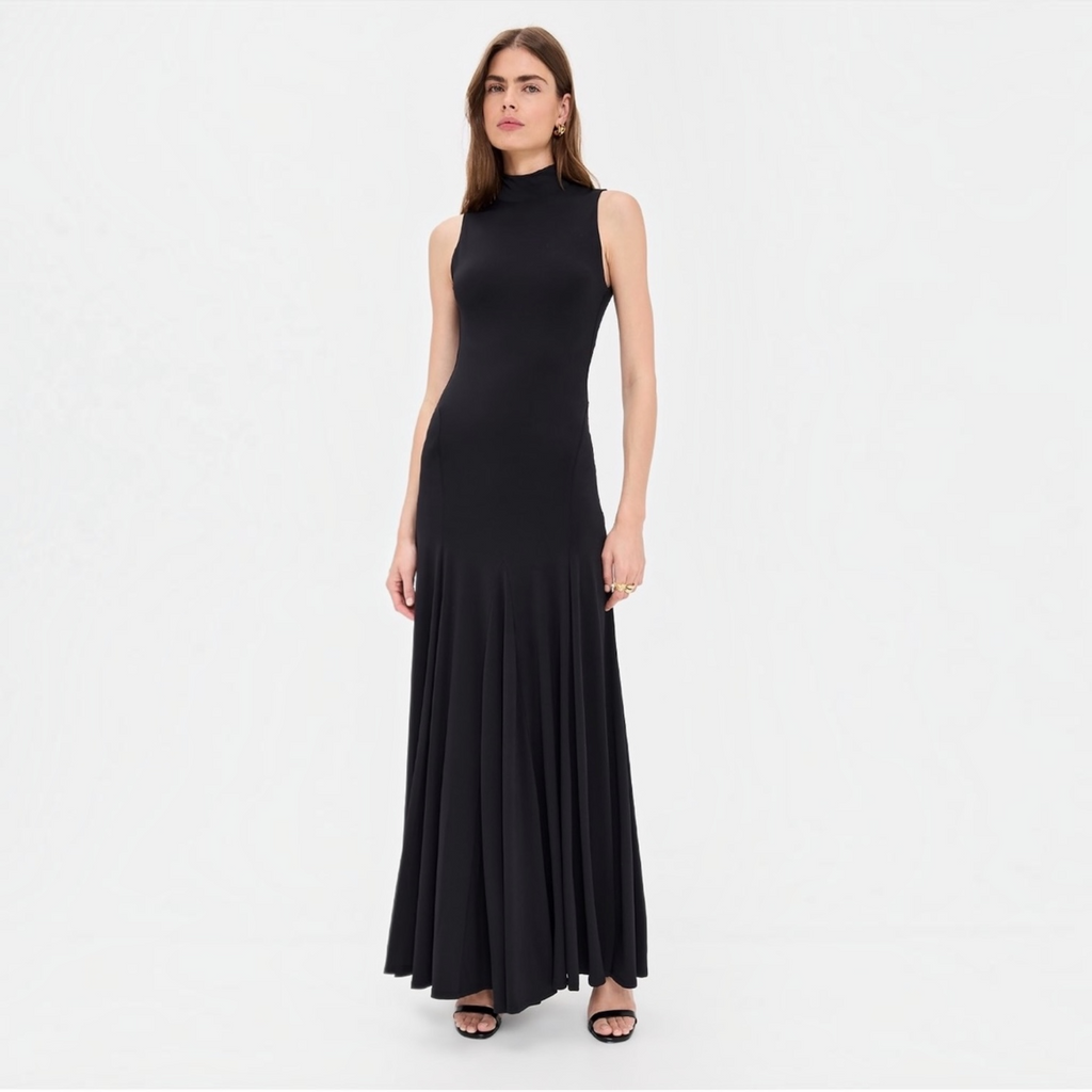 Alice + Olivia Augusta Open Back Sleeveless Maxi Dress Black Size 8