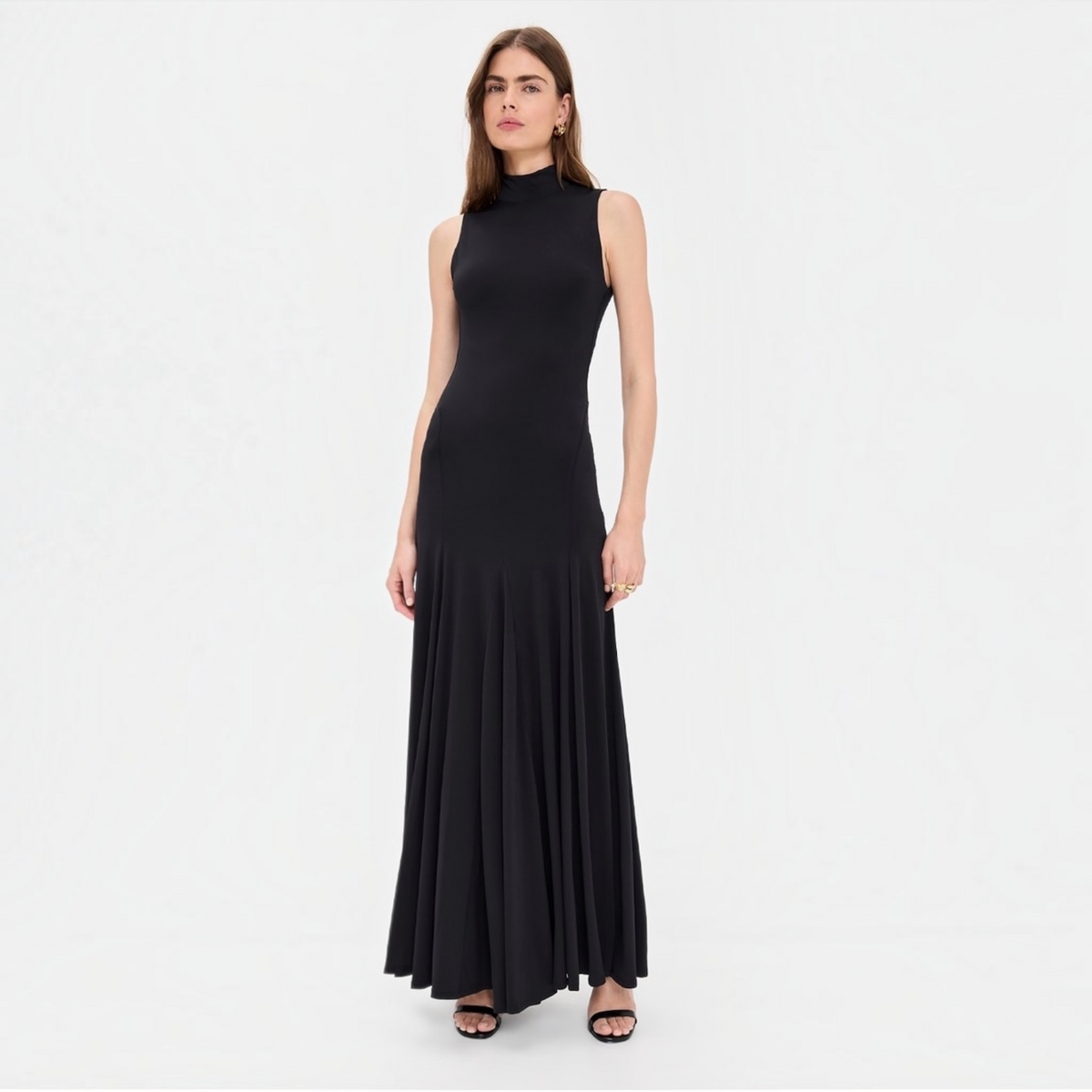 Alice + Olivia Augusta Open Back Sleeveless Maxi Dress Black Size 8