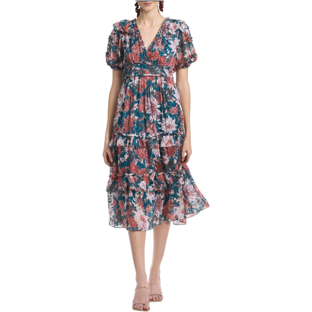 Sachin & Babi
Veronica Floral Tiered Dress in TEAL/GUAVA LILY Sz 0