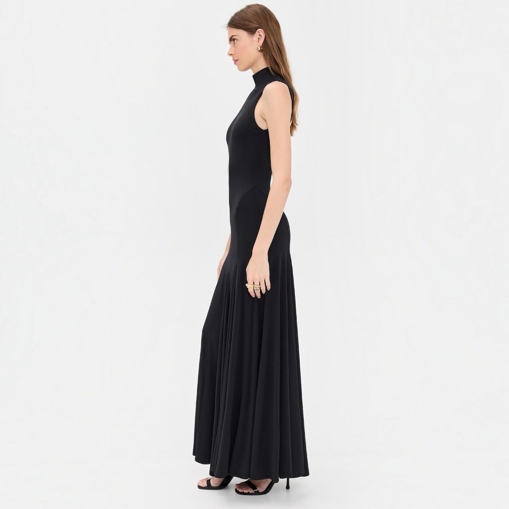 Alice + Olivia Augusta Open Back Sleeveless Maxi Dress Black Size 8