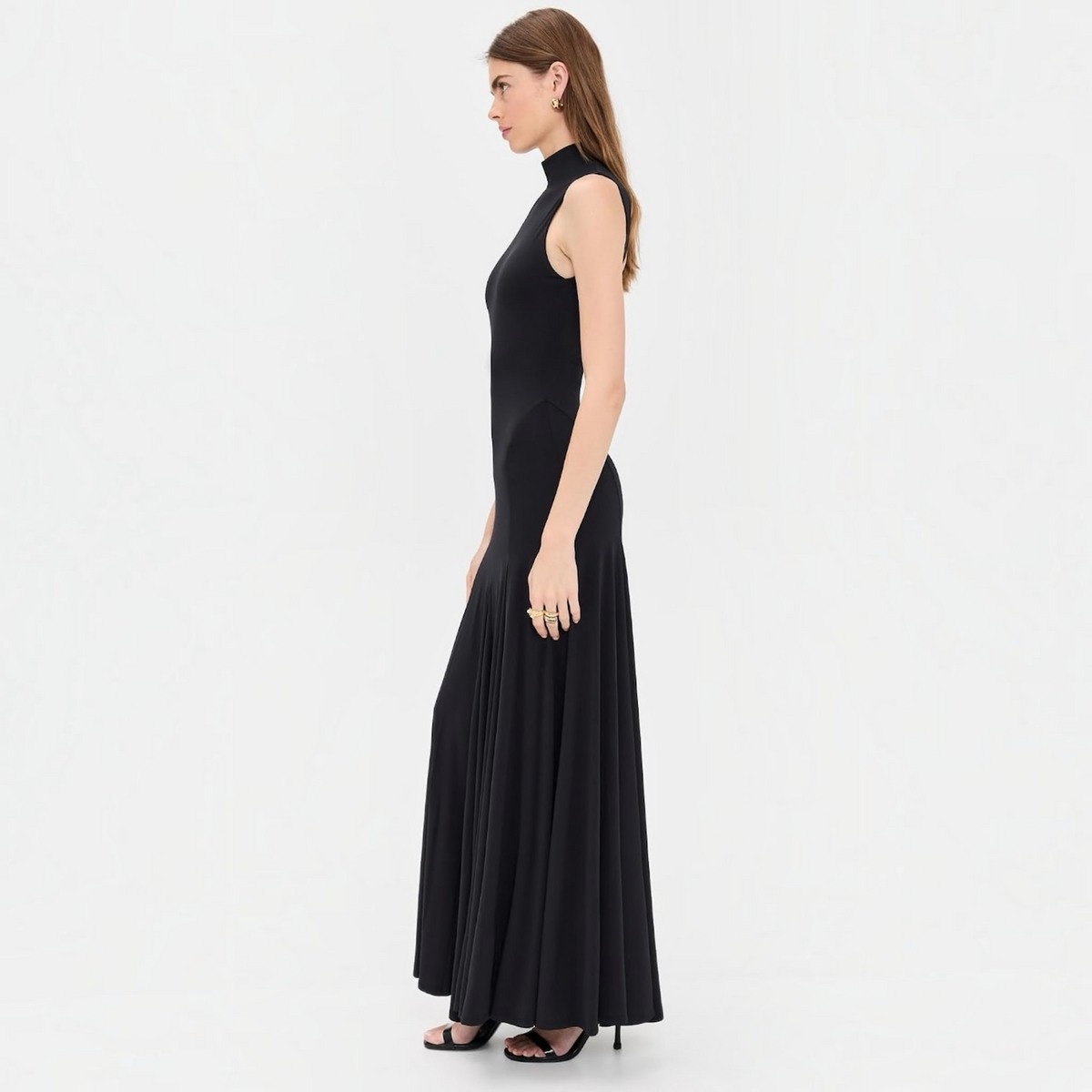 Alice + Olivia Augusta Open Back Sleeveless Maxi Dress Black Size 8
