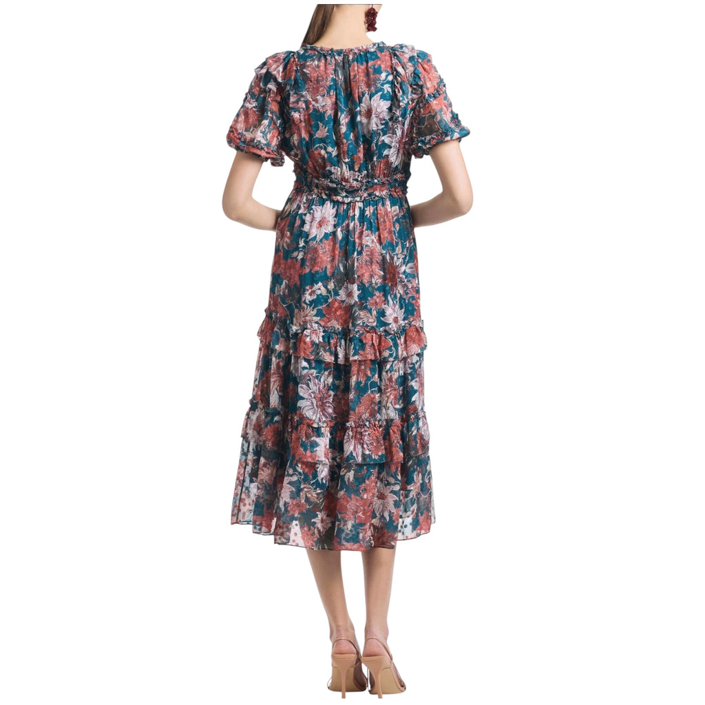 Sachin & Babi
Veronica Floral Tiered Dress in TEAL/GUAVA LILY Sz 0