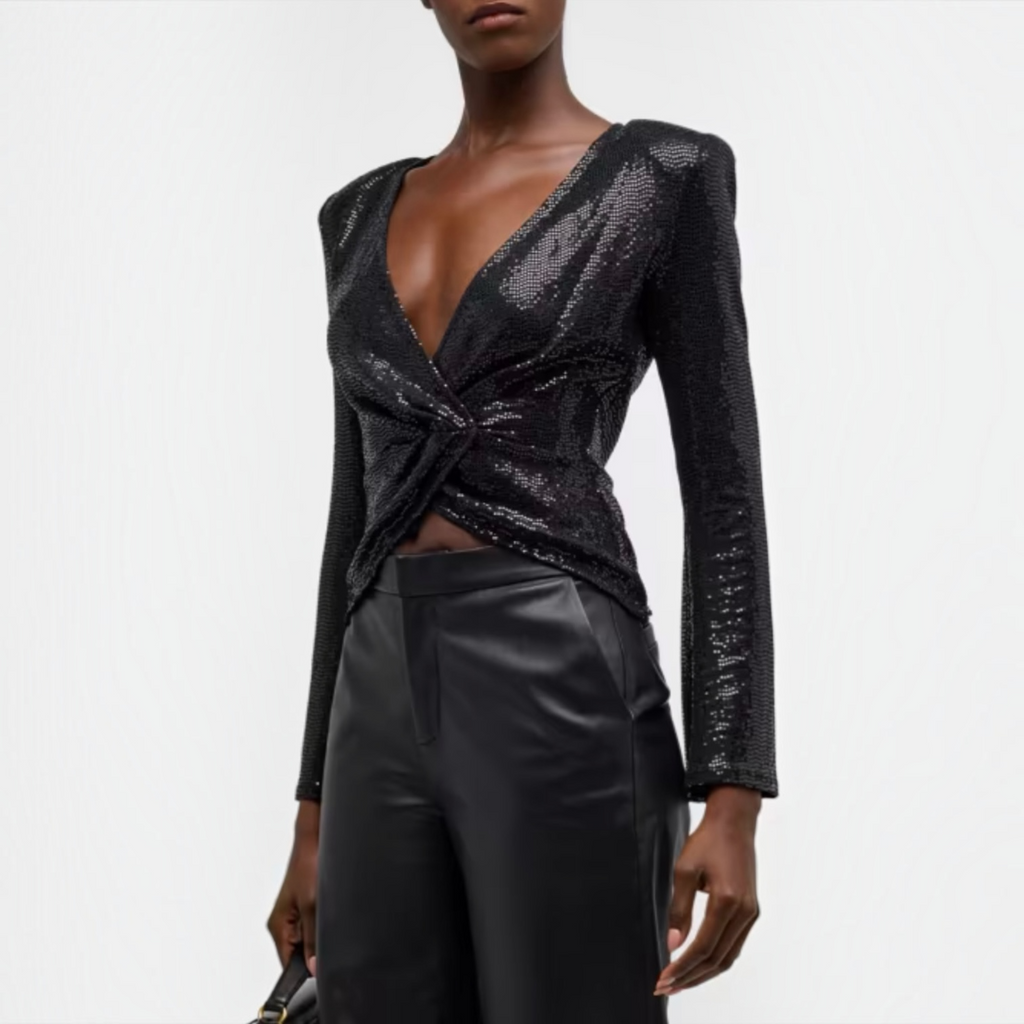 L'AGENCE Katya Bell Sleeve
Top Sequin Black Small