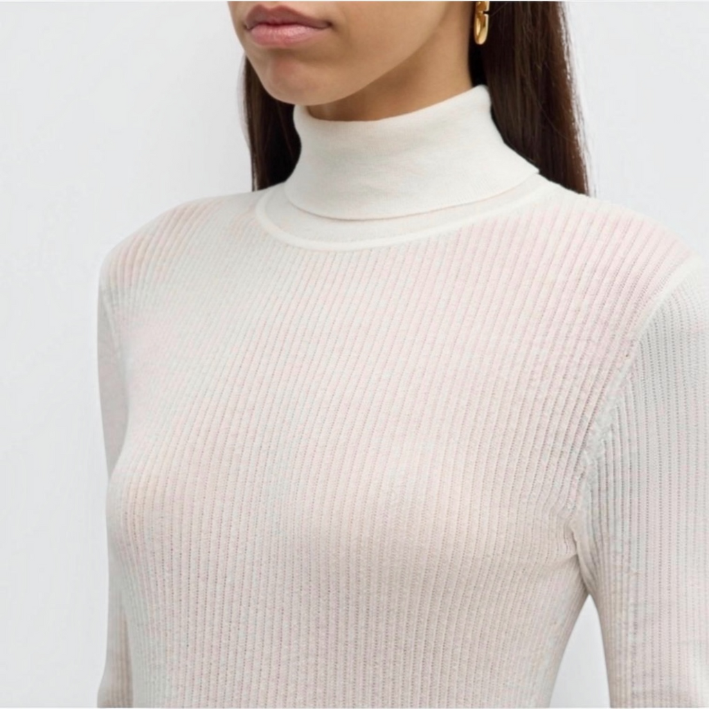 A.L.C. Jo Cotton-Blend Turtleneck Top Sz XL