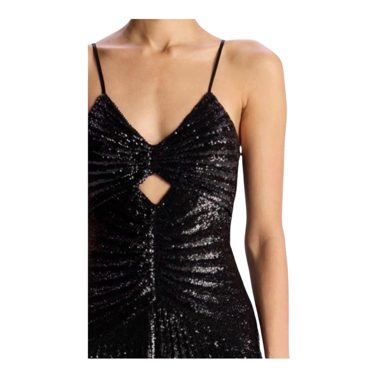 A.L.C. Lou Sequined Keyhole Midi-Dress Black Sz 6