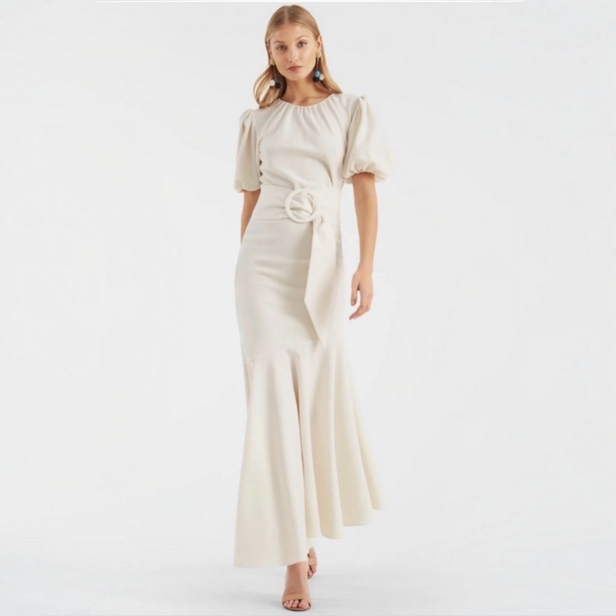 Sachin + Babi Camila
Crepe Ruched Mermaid Dress Ivory Sz 12