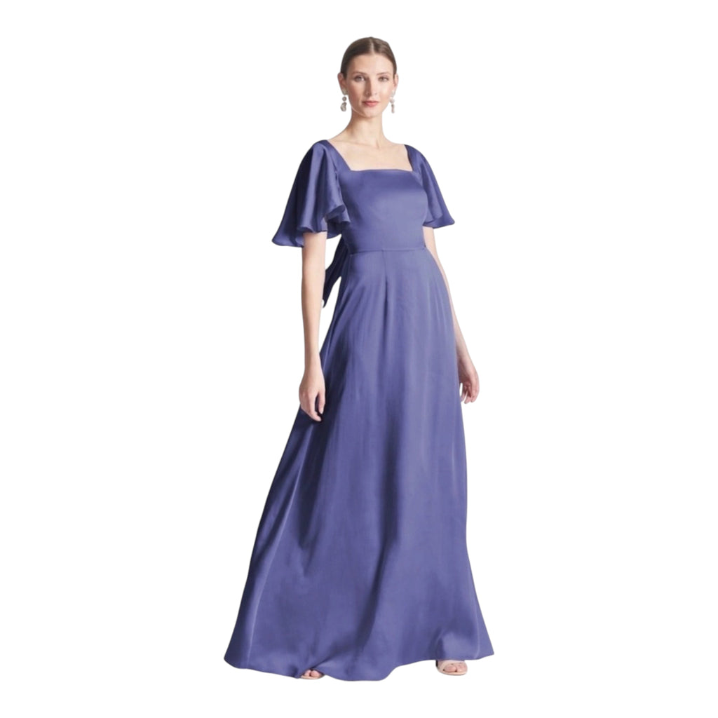 Sachin & Babi Aurora Flutter Sleeve Gown Deep Cobalt Size 2