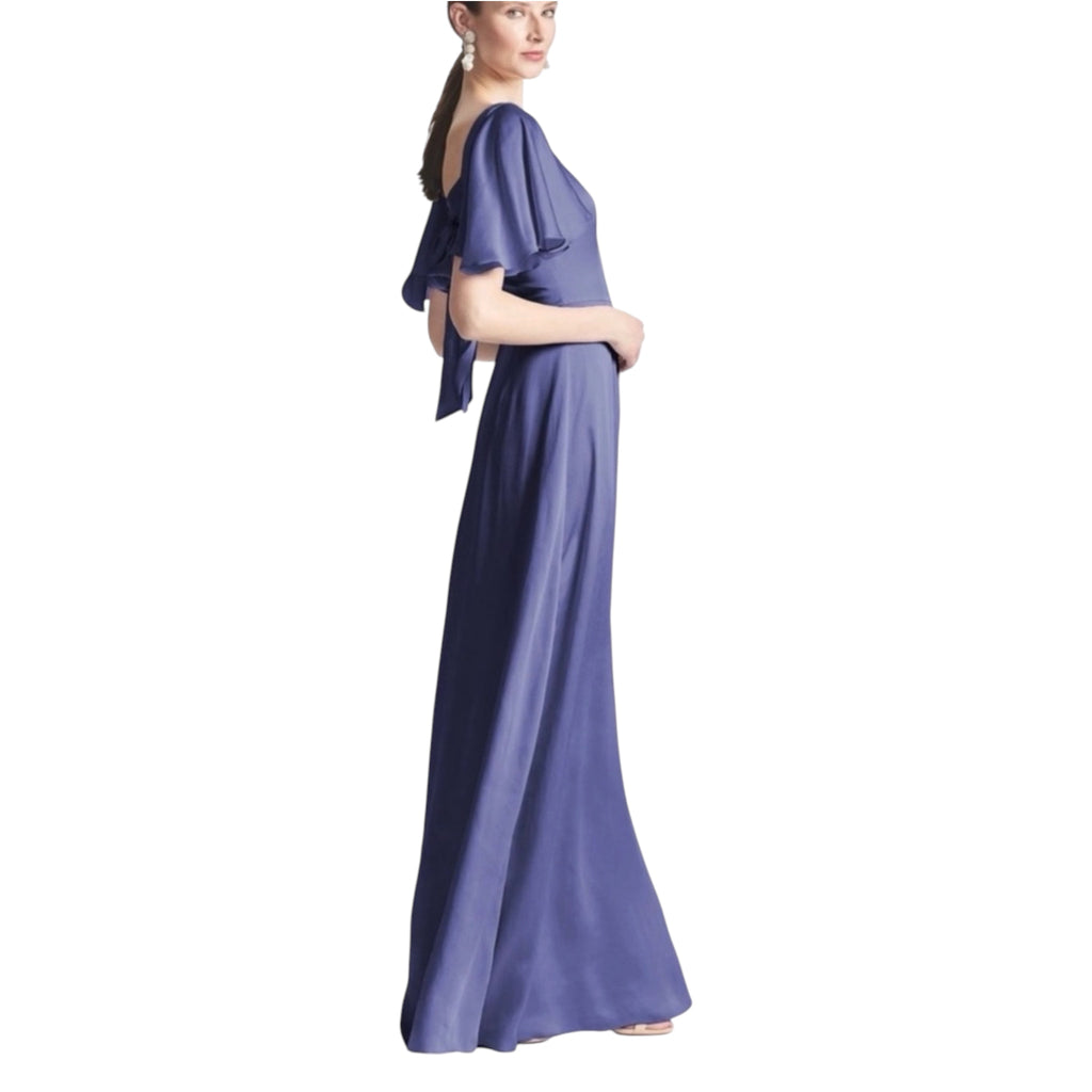 Sachin & Babi Aurora Flutter Sleeve Gown Deep Cobalt Size 2