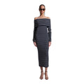 A.L.C. ALC Evelyn Merino Off Shoulder Midi Dress Navy White Medium