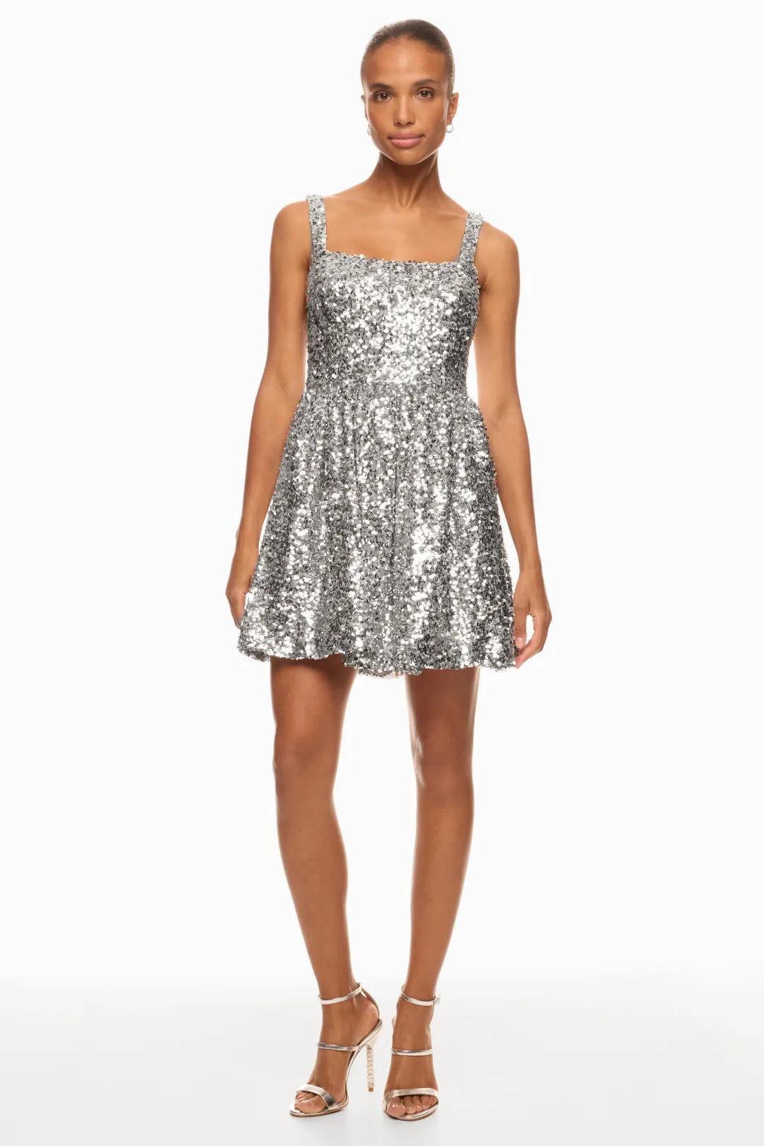 Sachin & Babi Quinn Sequin Mini Dress Silver Size 2 $495