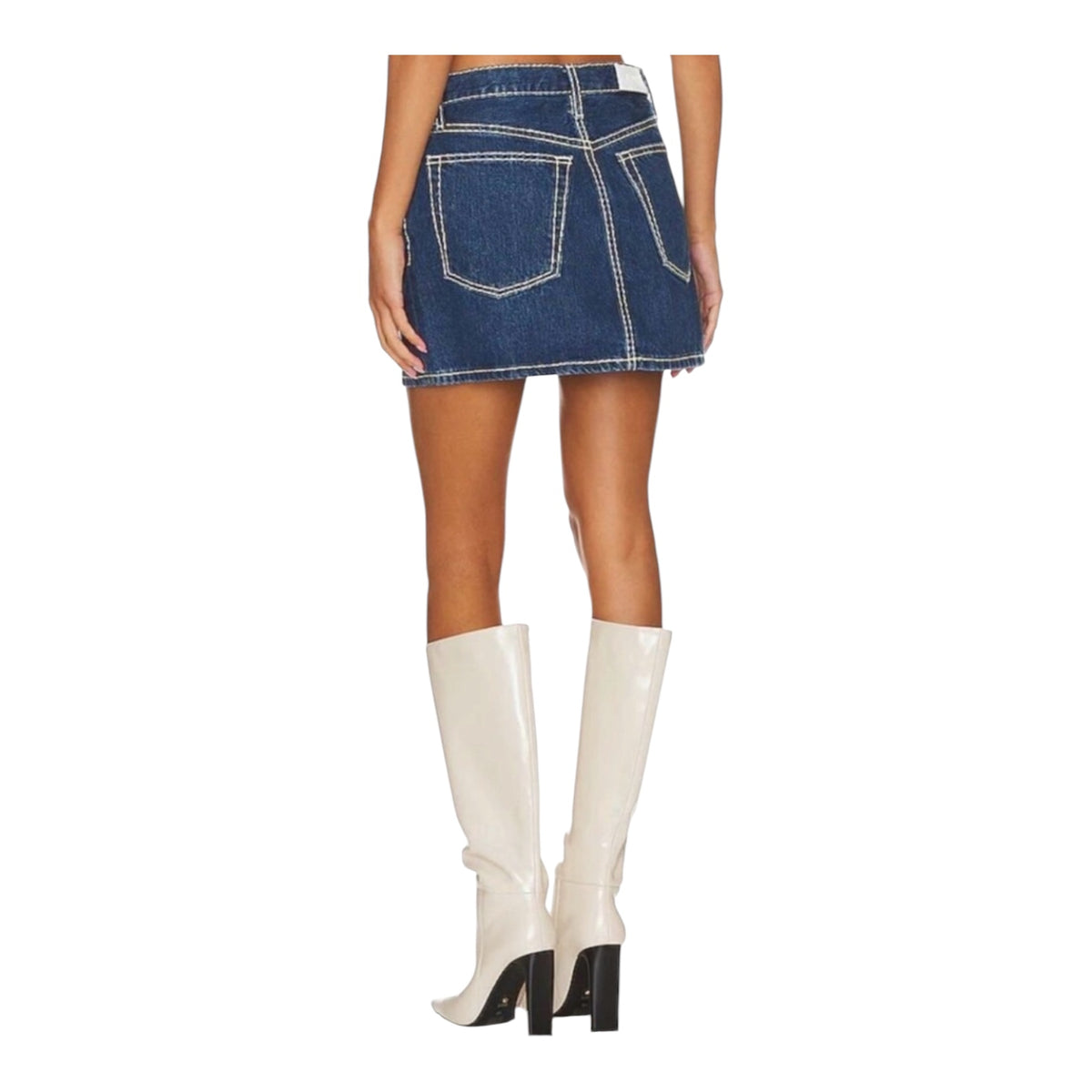 Re/Done 90s Mini Denim Mini Skirt in Chunky Stitch Sz 25