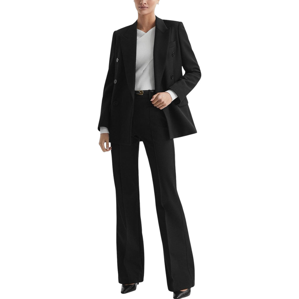 REISS Claude Black Flare Leg Pants – Size 12 Regular
