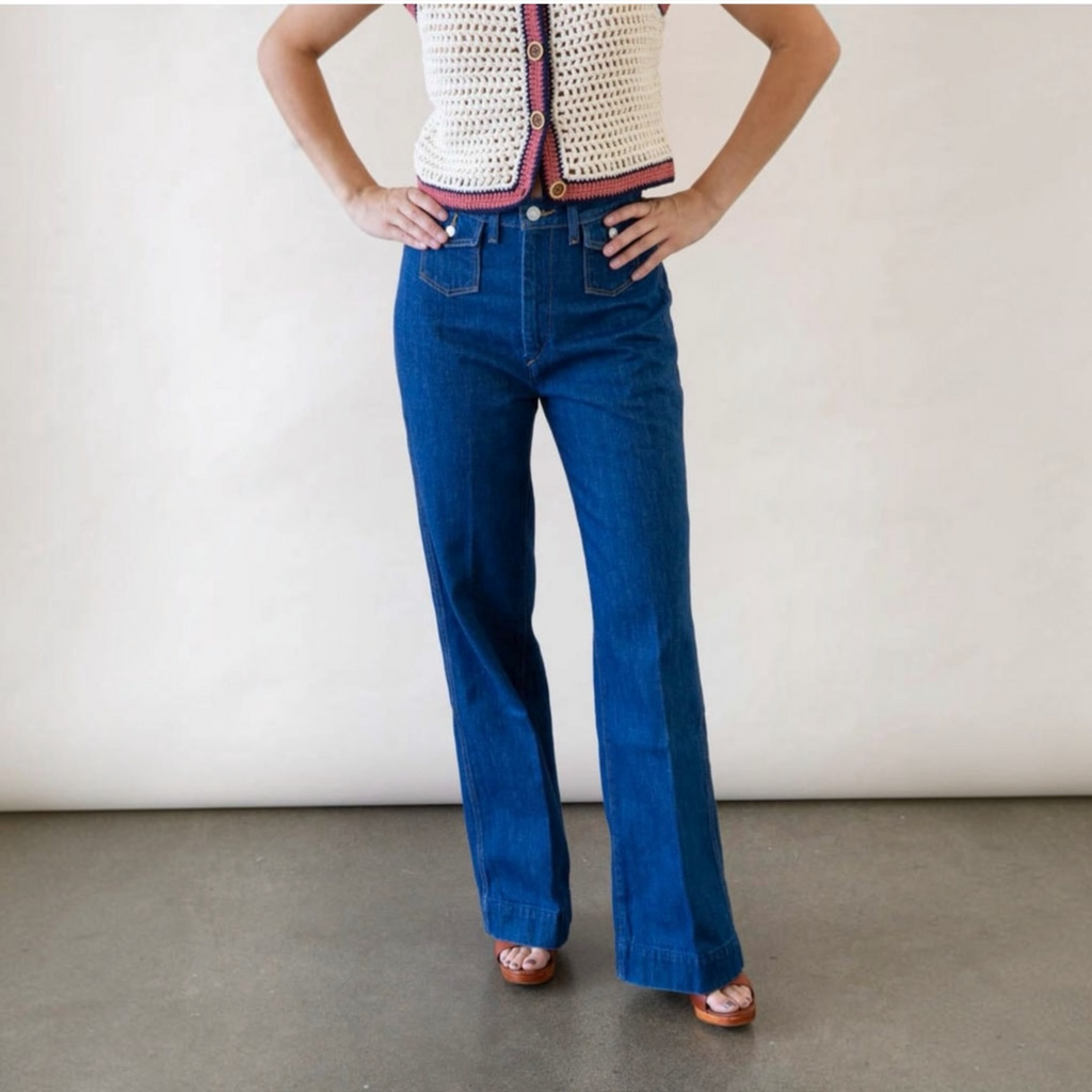 RE/DONE 7OS POCKET WIDE LEG - TRUE RINSED Sz 27