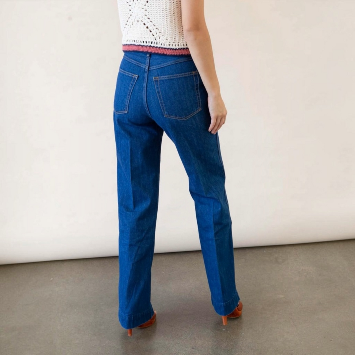 RE/DONE 7OS POCKET WIDE LEG - TRUE RINSED Sz 27