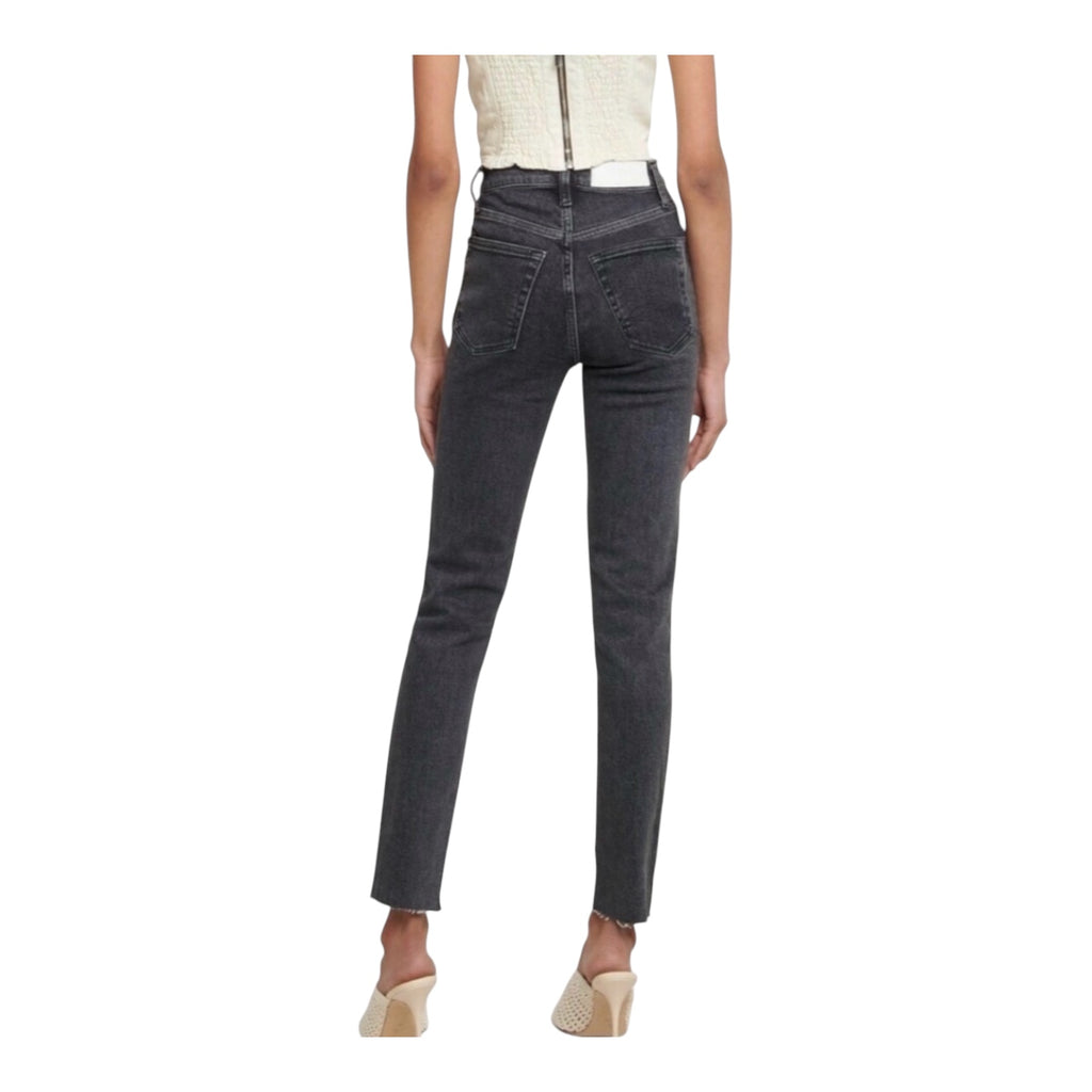 Re/Done 90s High Rise Ankle Crop Jeans in Stoned Noir Sz 26 $265
