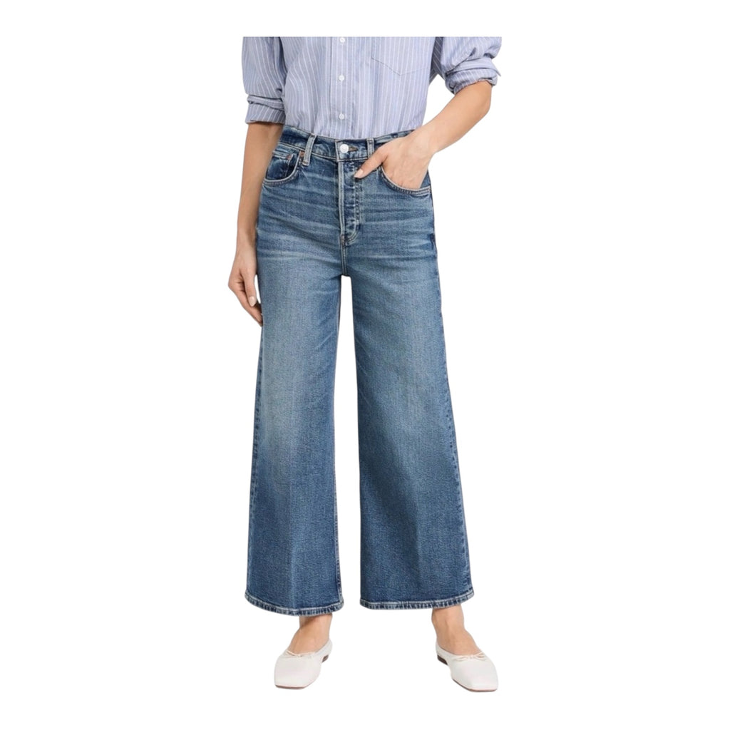 RE/DONE High Rise Wide Leg Crop
Jeans Crafted Indigo Sz 30