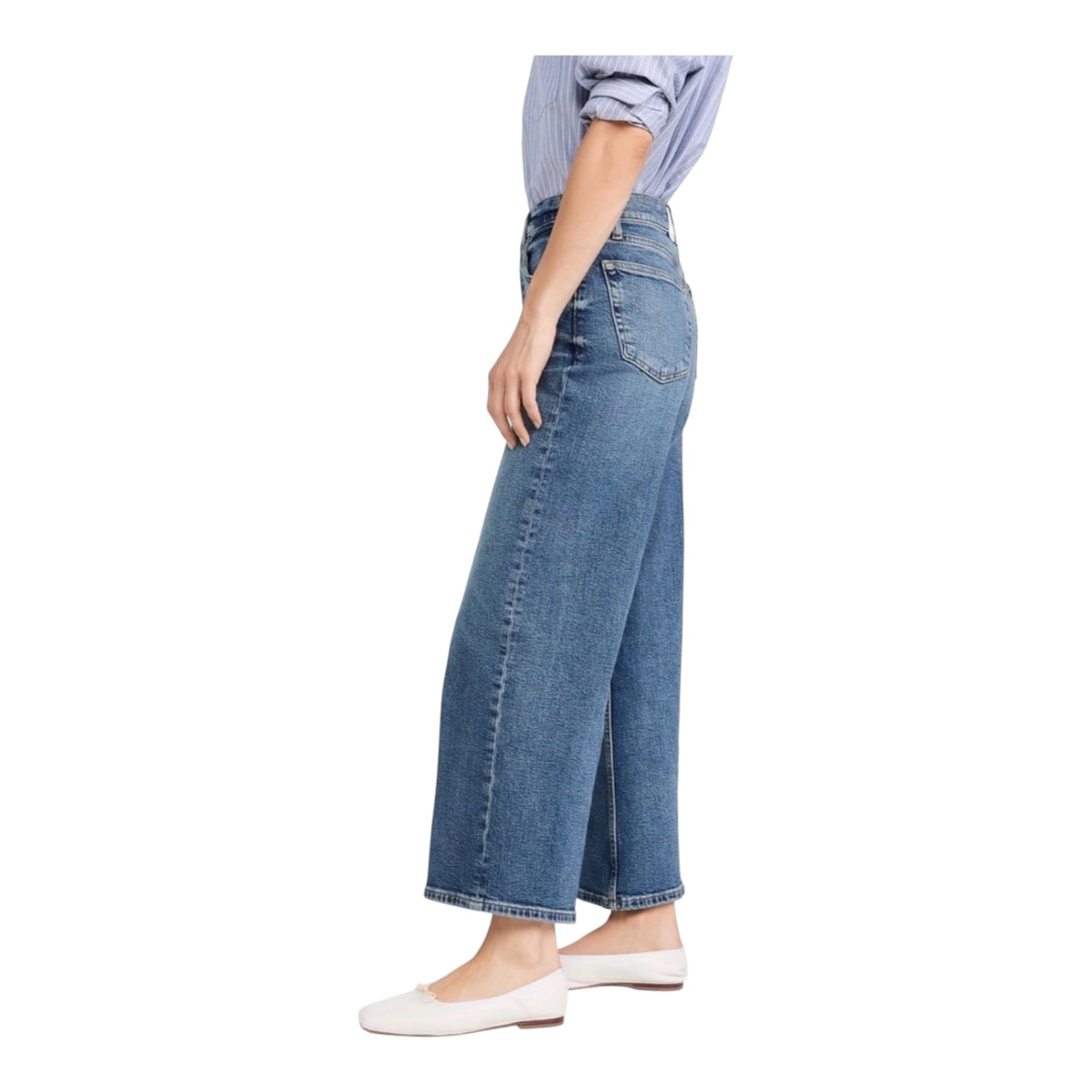 RE/DONE High Rise Wide Leg Crop
Jeans Crafted Indigo Sz 30