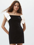 French Connection Velvet Carey Satin
Bow Mini Dress Sz 6 $148