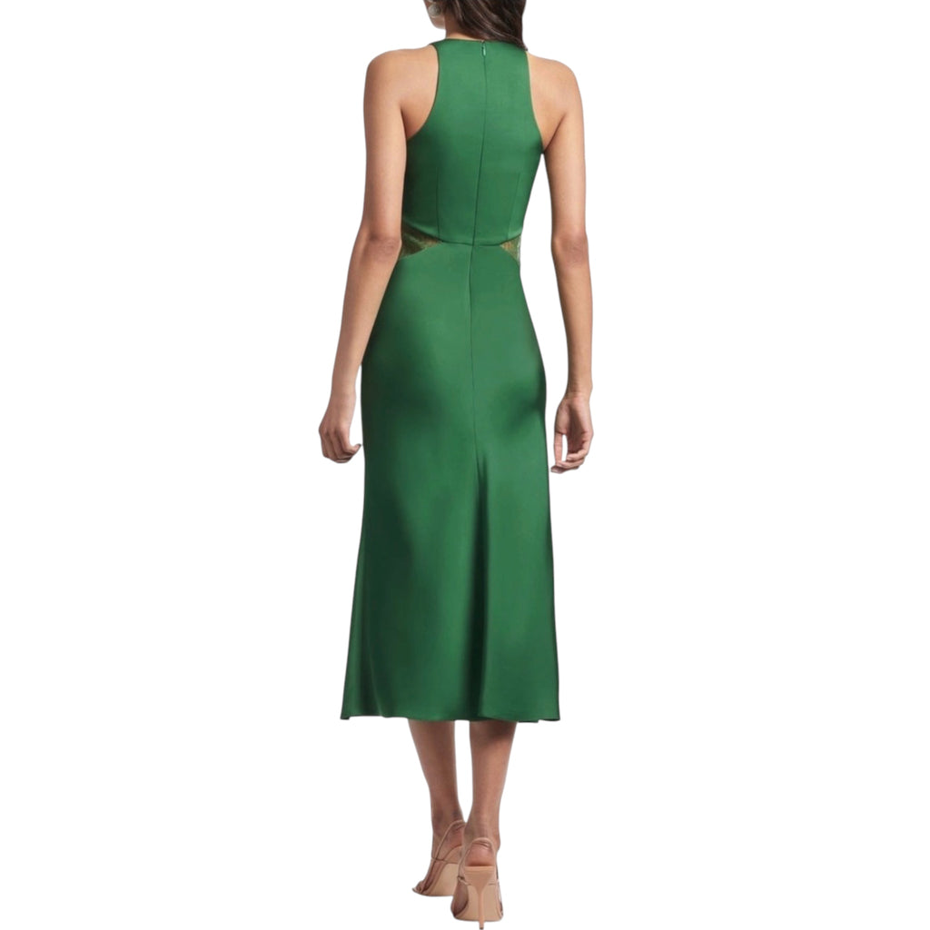 Sachin & Babi Drew Lace Cutout Satin Crepe Dress in Emerald Green Size 2 $465
