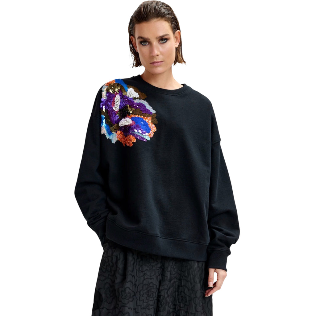 Essentiel Antwerp Floral Sequin Embellished Sweatshirt Size Small / 1