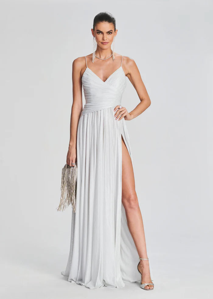 Retrofete DOSS DRESS in Silver/ White Sz Medium $595