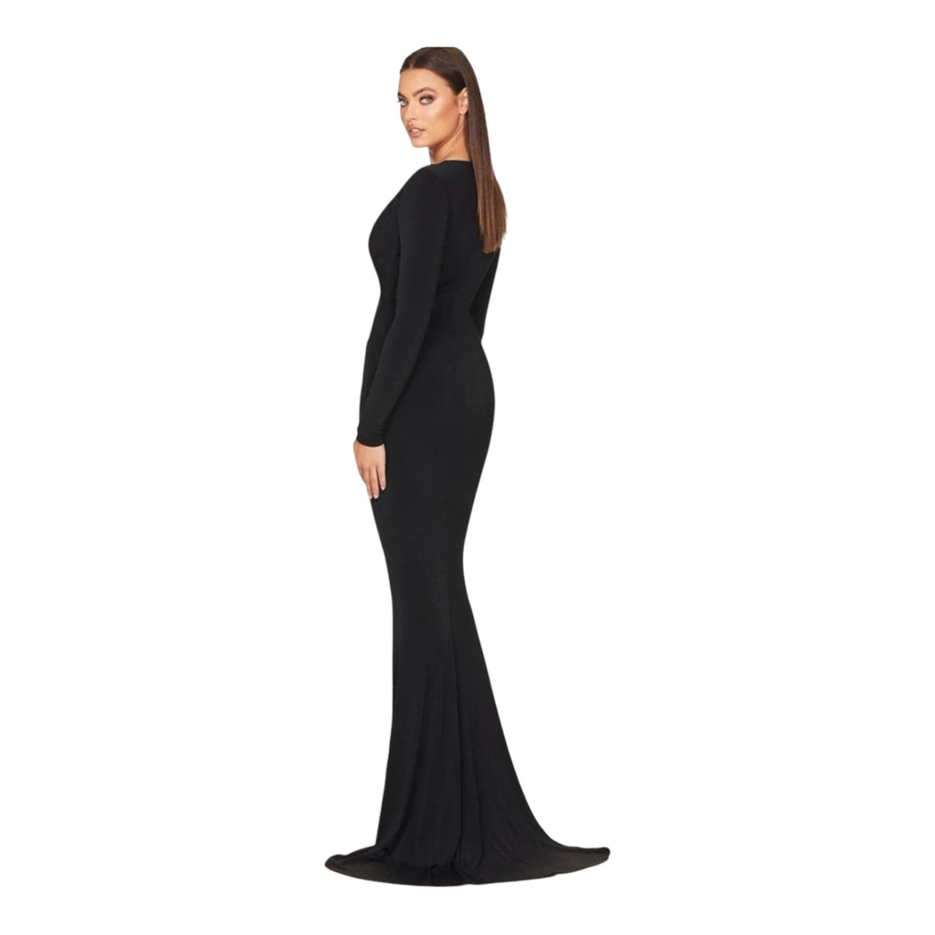 Nookie Plunge Neck Farrah
Gown in Black Sz XS