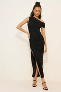 Elliatt Palmer Off-The-Shoulder Maxi Dress Black Sz Small $260