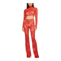 Nookie Heaven Lace Set Crop Top and Pants in Red Sz Small