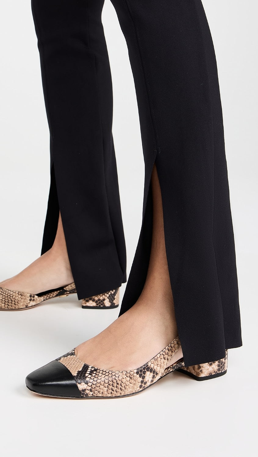 Veronica Beard Cecile Slingback Pumps Latte/Black Snake Embossed Size 7
