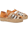 Tory Burch Fisherman Platform Espadrille Sandals Tan Silver Size 7