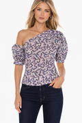 Isabel Marant Étoile Liddy Asymmetric Balloon Sleeve Top XS $422