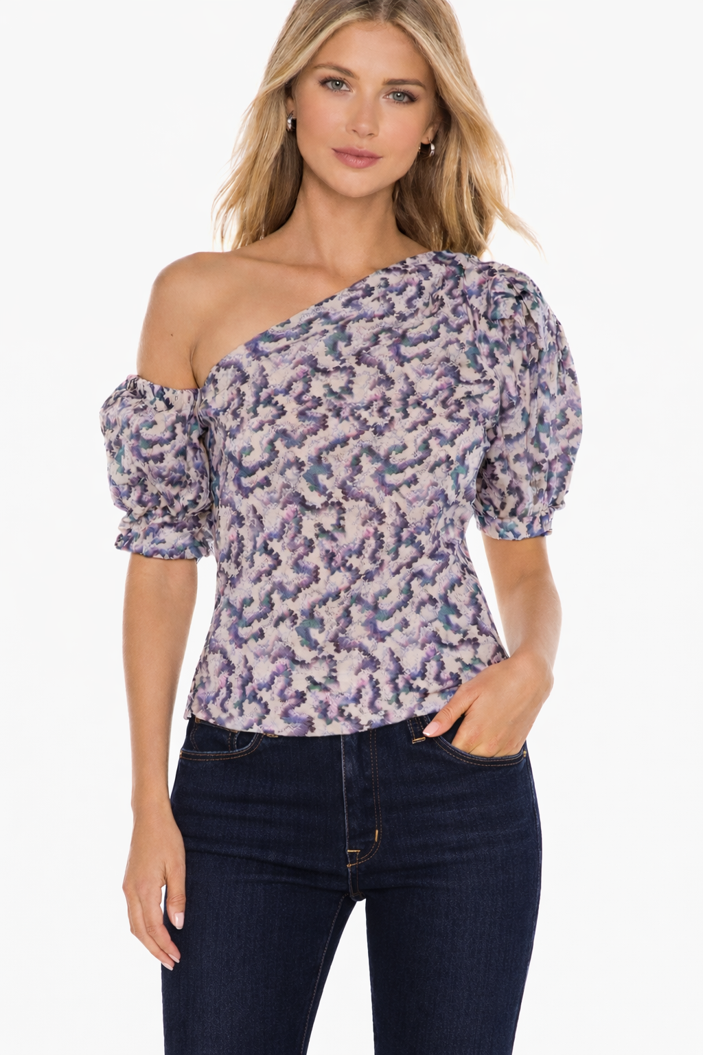 Isabel Marant Étoile Liddy Asymmetric Balloon Sleeve Top XS $422