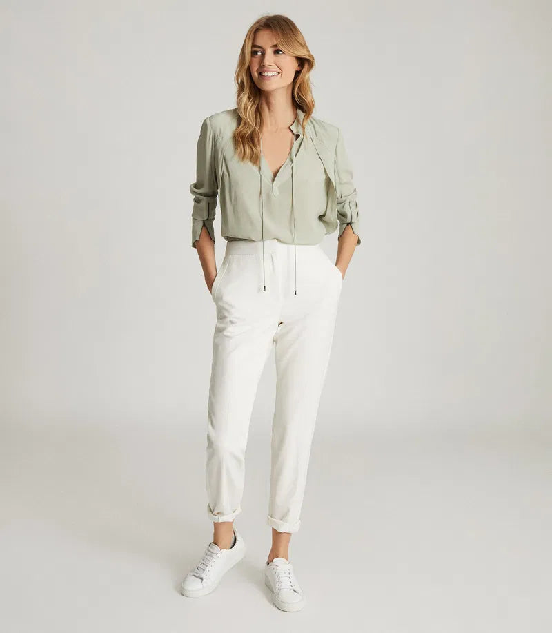 REISS Frances Zip-Cuff Detail Blouse – Pistachio Green
Size 10 $295