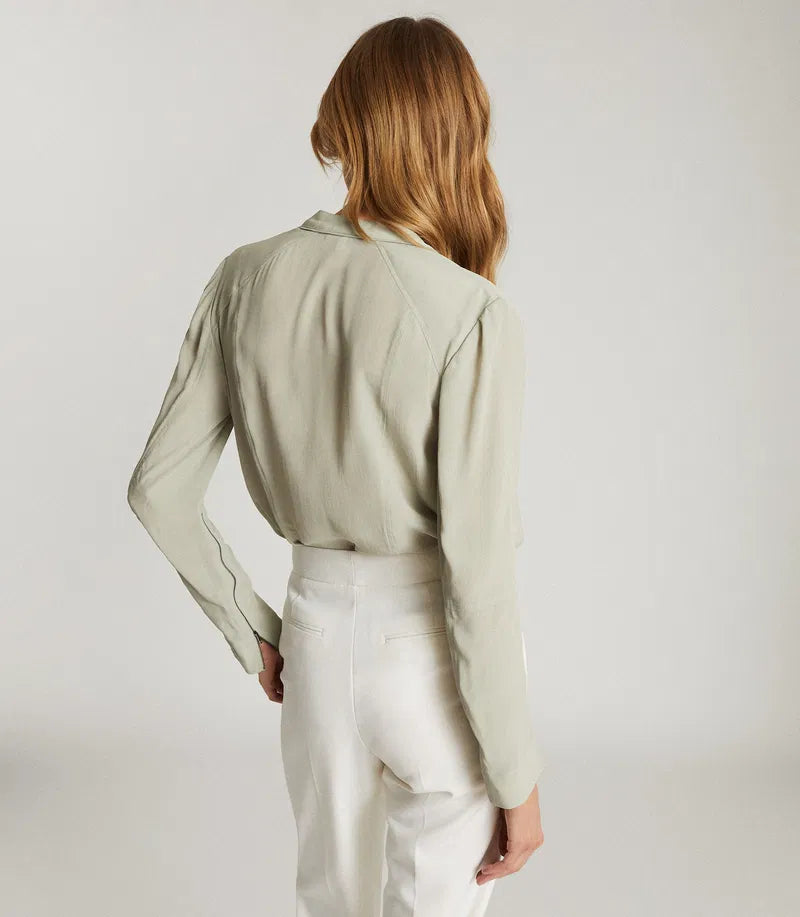 REISS Frances Zip-Cuff Detail Blouse – Pistachio Green
Size 10 $295