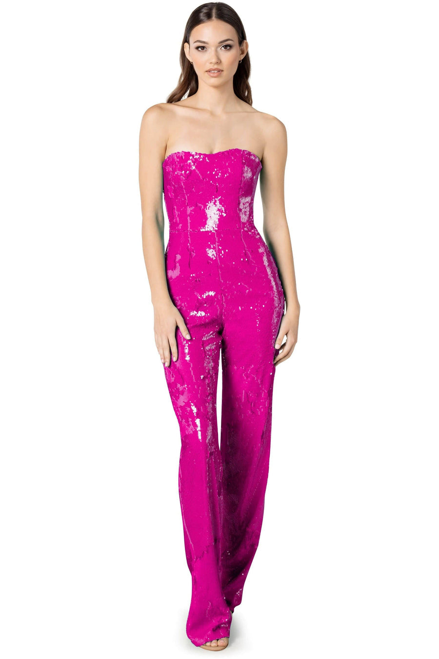 Dress the Population Andy Sequin
Strapless Jumpsuit - Hot Pink XS $316