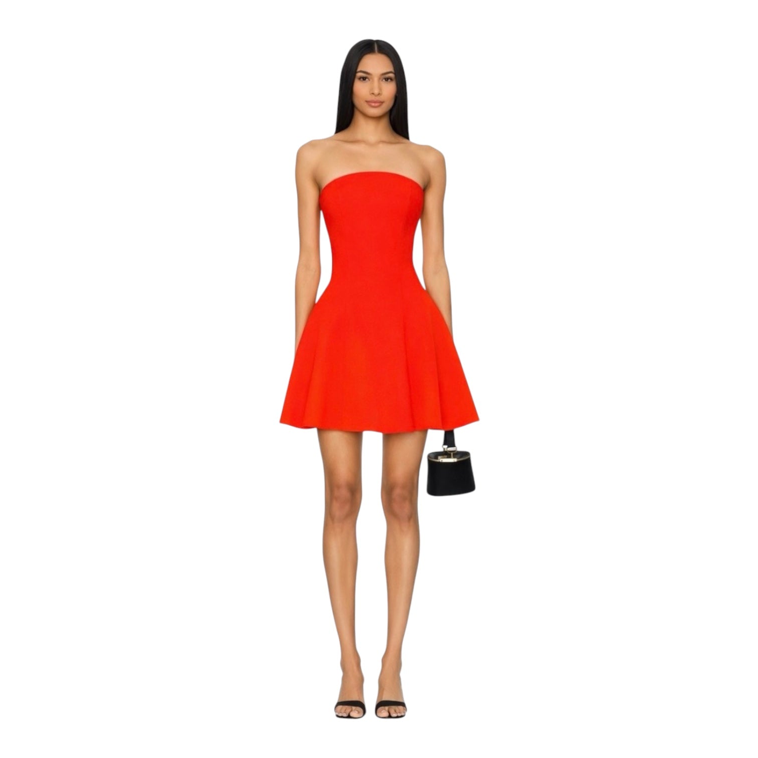 Amanda Uprichard Romilly Strapless Mini Dress Hot Coral Red Sz Small