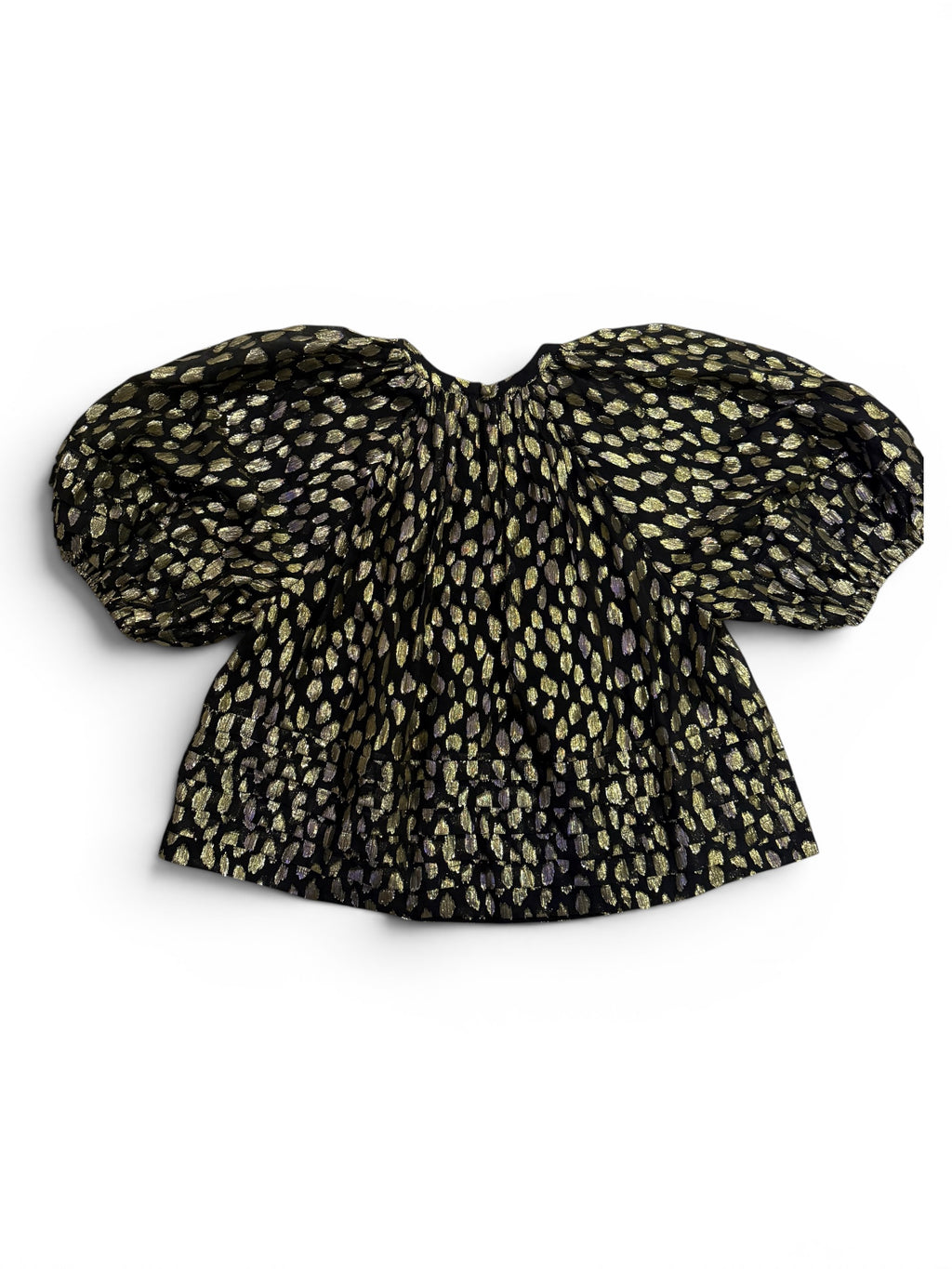 RHODE Dafina Top Black Gold Metallic Silk Blend NWT Size Small $375
