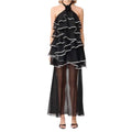 Elliatt Melissa Halter Maxi Dress Black Tiered Ruffle Gown 3X
