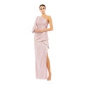 Ieena for Mac Duggal 55398 Mocha Pink One Shoulder Bishop Sleeve Gown Size 4