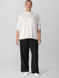 Eileen Fisher Cozy Brushed Terry Hug Side-Slit Pants Black 2X
