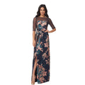 Kay Unger Catrina 3D Bow Floral Jacquard Gown Size 8